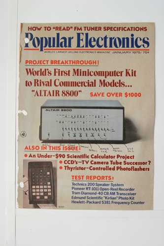 Altair 8800 on cover of Popular Electronics magazine that inspired Bill Gates